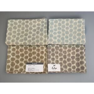 4- 25"x25" Kravet Echo Spotted Fabric Samples 4 Colorways Blues Brown Grey Aqua